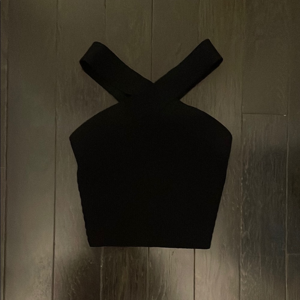 Babaton Black Bustier Backless Tank Top